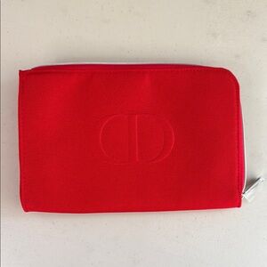 Christian Dior Red Makeup Pouch/Clutch